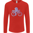 A Cycling Octopus Funny Cyclist Bicycle Mens Long Sleeve T-Shirt Red