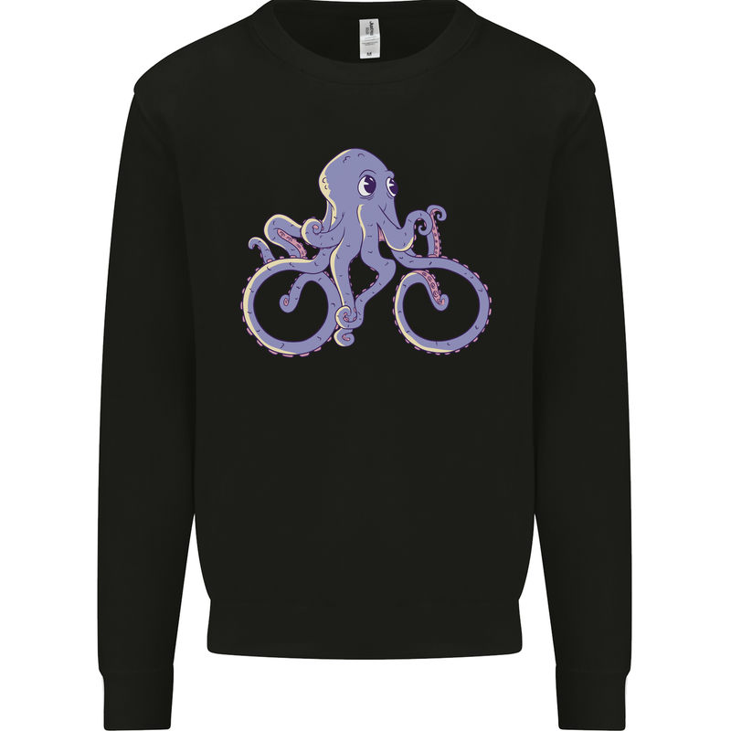 A Cycling Octopus Funny Cyclist Bicycle Mens Sweatshirt Jumper Black