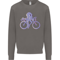 A Cycling Octopus Funny Cyclist Bicycle Mens Sweatshirt Jumper Charcoal