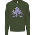 A Cycling Octopus Funny Cyclist Bicycle Mens Sweatshirt Jumper Forest Green
