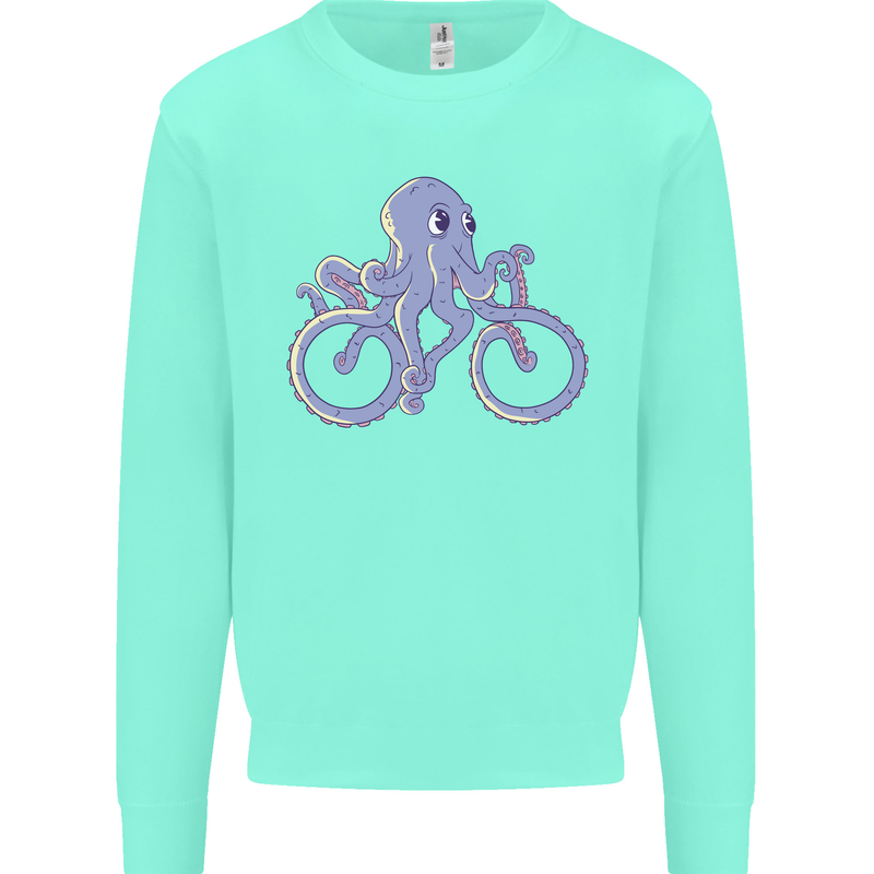 A Cycling Octopus Funny Cyclist Bicycle Mens Sweatshirt Jumper Peppermint