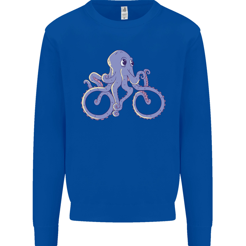 A Cycling Octopus Funny Cyclist Bicycle Mens Sweatshirt Jumper Royal Blue