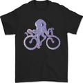 A Cycling Octopus Funny Cyclist Bicycle Mens T-Shirt 100% Cotton Black