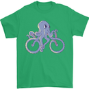 A Cycling Octopus Funny Cyclist Bicycle Mens T-Shirt 100% Cotton Irish Green