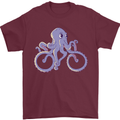 A Cycling Octopus Funny Cyclist Bicycle Mens T-Shirt 100% Cotton Maroon