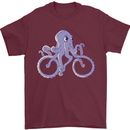 A Cycling Octopus Funny Cyclist Bicycle Mens T-Shirt 100% Cotton Maroon