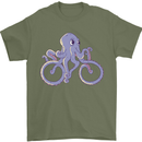 A Cycling Octopus Funny Cyclist Bicycle Mens T-Shirt 100% Cotton Military Green