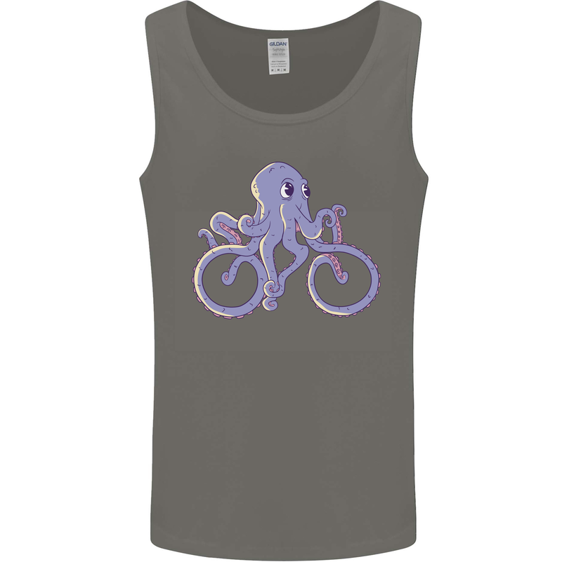 A Cycling Octopus Funny Cyclist Bicycle Mens Vest Tank Top Charcoal