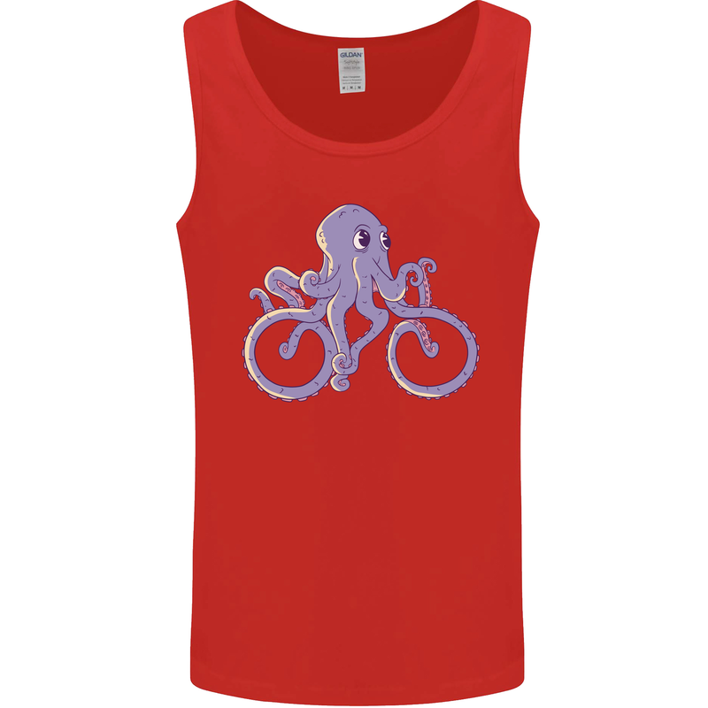 A Cycling Octopus Funny Cyclist Bicycle Mens Vest Tank Top Red