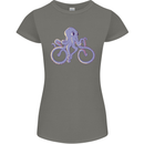 A Cycling Octopus Funny Cyclist Bicycle Womens Petite Cut T-Shirt Charcoal