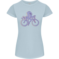 A Cycling Octopus Funny Cyclist Bicycle Womens Petite Cut T-Shirt Light Blue