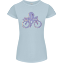 A Cycling Octopus Funny Cyclist Bicycle Womens Petite Cut T-Shirt Light Blue