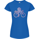 A Cycling Octopus Funny Cyclist Bicycle Womens Petite Cut T-Shirt Royal Blue