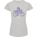 A Cycling Octopus Funny Cyclist Bicycle Womens Petite Cut T-Shirt Sports Grey