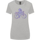 A Cycling Octopus Funny Cyclist Bicycle Womens Wider Cut T-Shirt Sports Grey