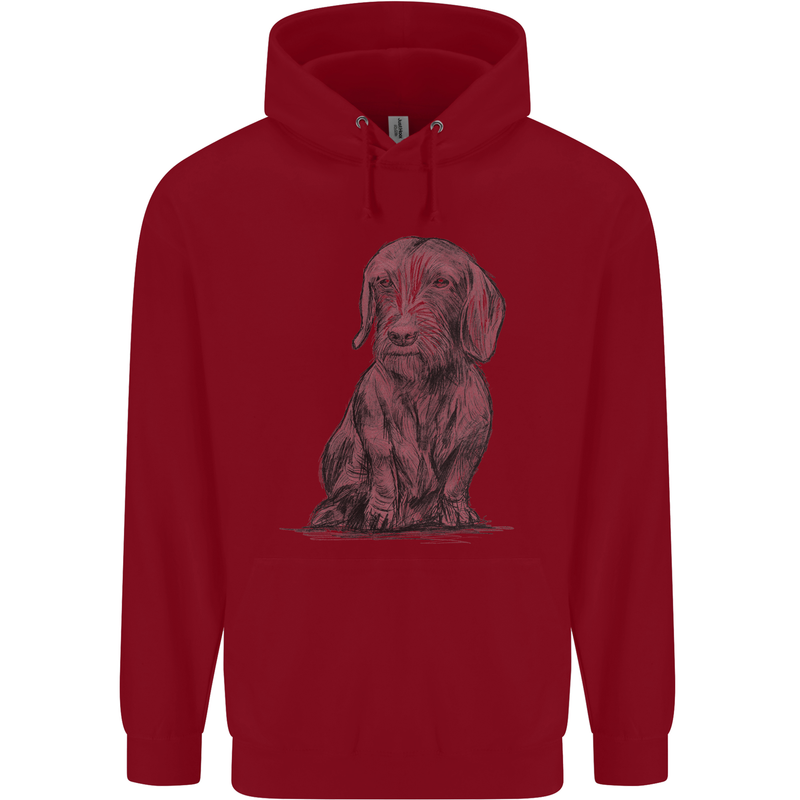 A Dachshund Dog Childrens Kids Hoodie Red