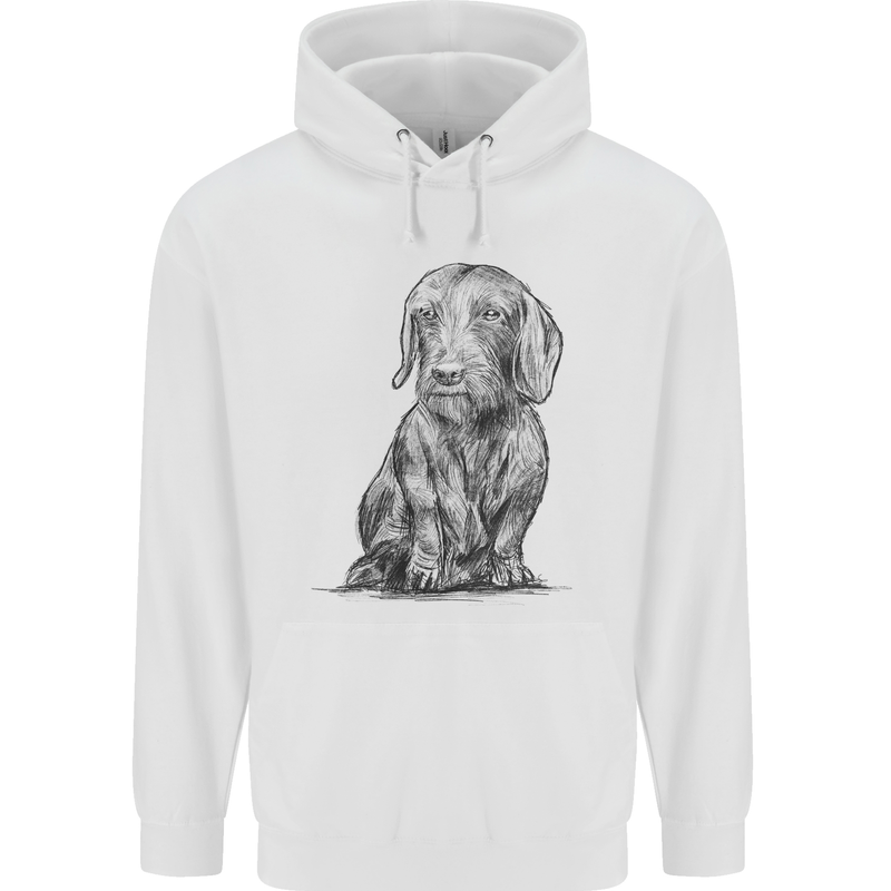 A Dachshund Dog Childrens Kids Hoodie White
