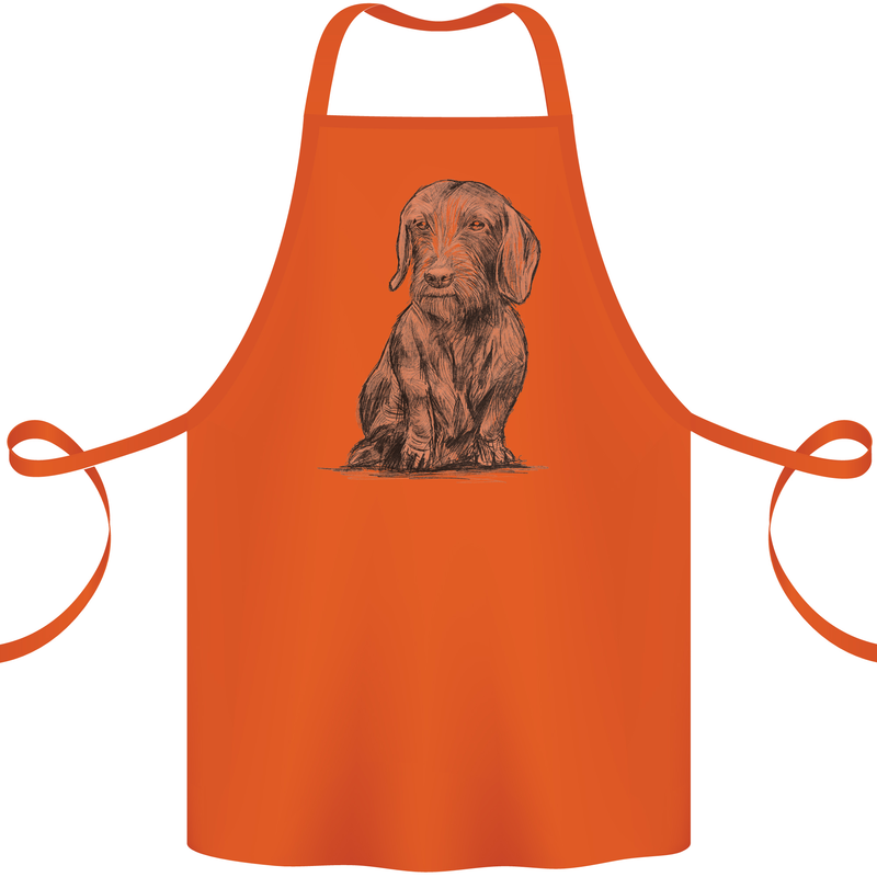 A Dachshund Dog Cotton Apron 100% Organic Orange