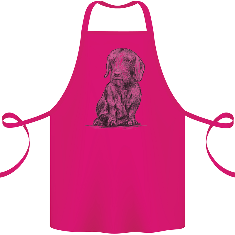 A Dachshund Dog Cotton Apron 100% Organic Pink