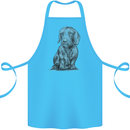 A Dachshund Dog Cotton Apron 100% Organic Turquoise