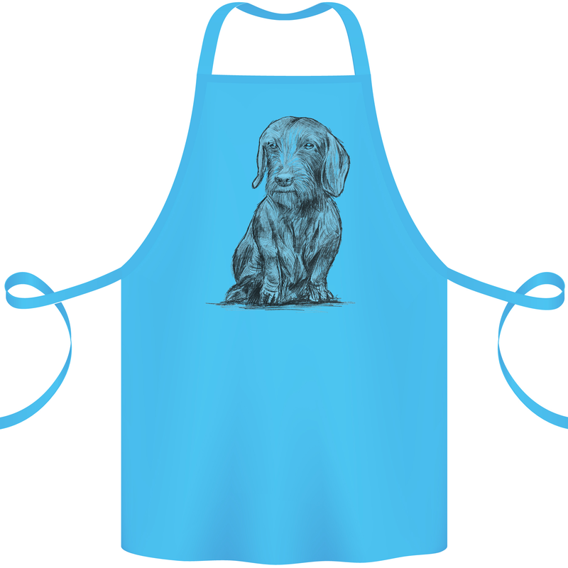 A Dachshund Dog Cotton Apron 100% Organic Turquoise