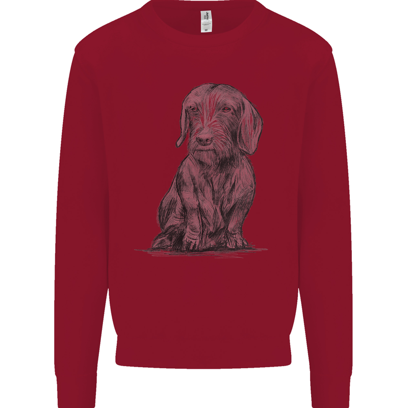 A Dachshund Dog Kids Sweatshirt Jumper Red