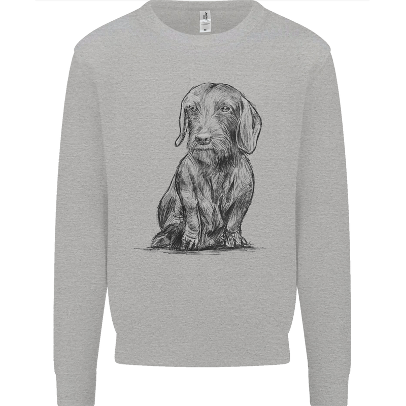 A Dachshund Dog Kids Sweatshirt Jumper Sports Grey