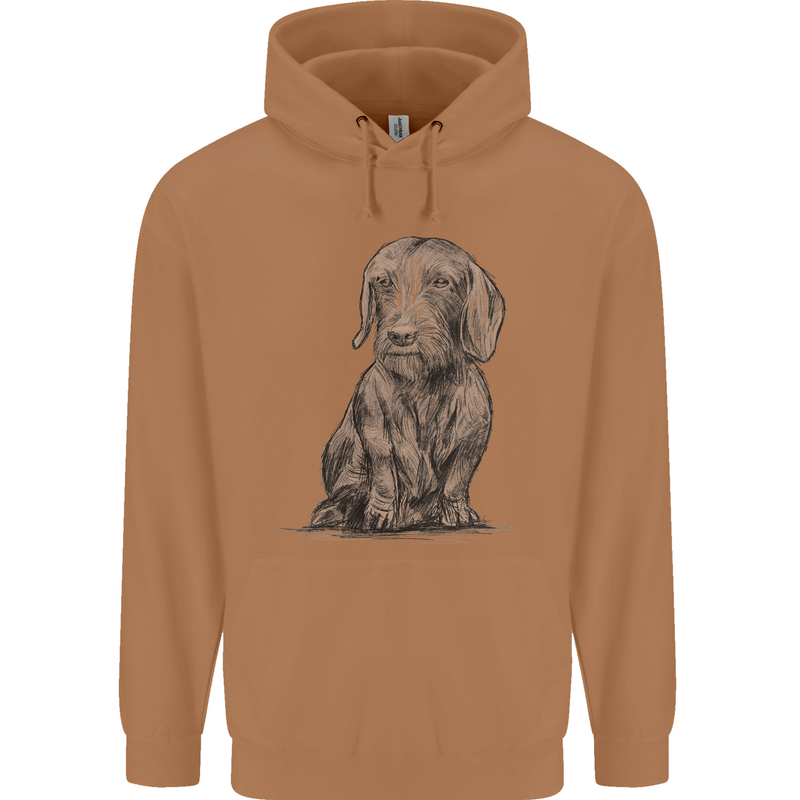 A Dachshund Dog Mens 80% Cotton Hoodie Caramel Latte
