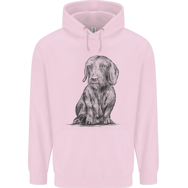 A Dachshund Dog Mens 80% Cotton Hoodie Light Pink