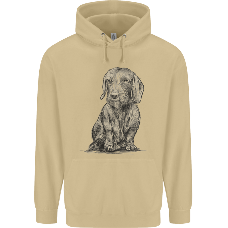 A Dachshund Dog Mens 80% Cotton Hoodie Sand