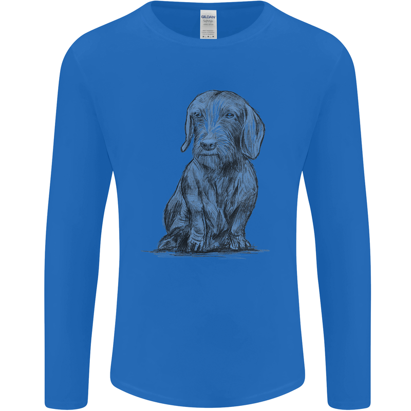 A Dachshund Dog Mens Long Sleeve T-Shirt Royal Blue