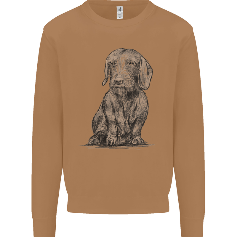 A Dachshund Dog Mens Sweatshirt Jumper Caramel Latte