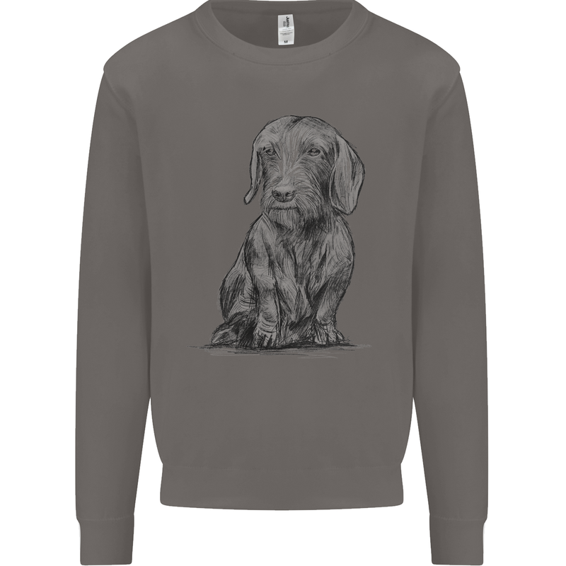 A Dachshund Dog Mens Sweatshirt Jumper Charcoal