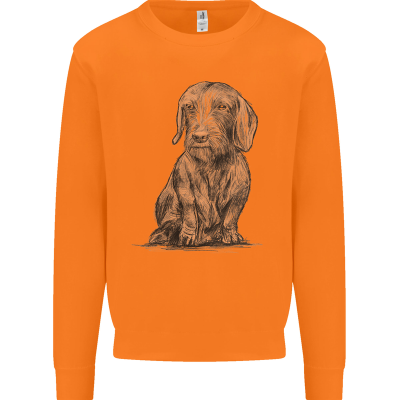 A Dachshund Dog Mens Sweatshirt Jumper Orange