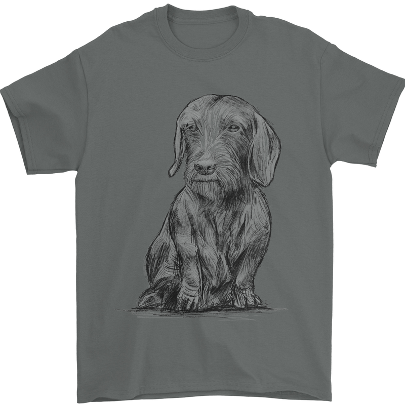 A Dachshund Dog Mens T-Shirt 100% Cotton Charcoal
