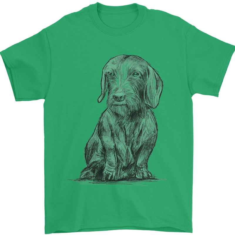 A Dachshund Dog Mens T-Shirt 100% Cotton Irish Green