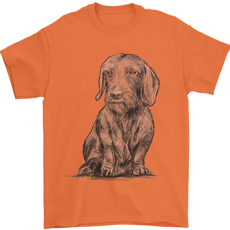 A Dachshund Dog Mens T-Shirt 100% Cotton Orange