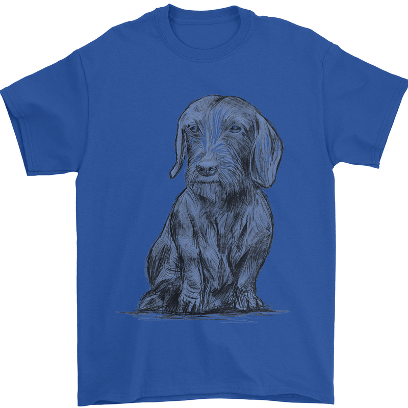 A Dachshund Dog Mens T-Shirt 100% Cotton Royal Blue