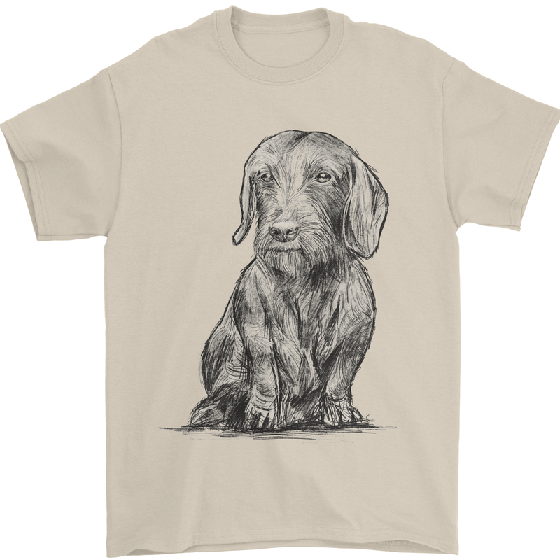 A Dachshund Dog Mens T-Shirt 100% Cotton Sand