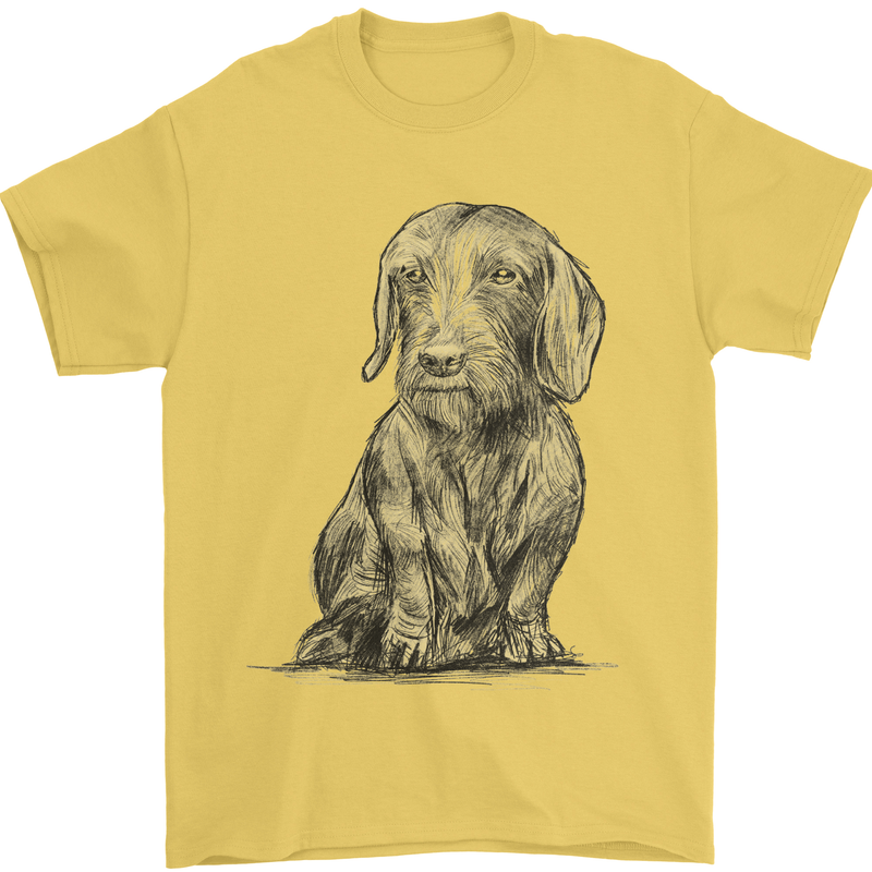 A Dachshund Dog Mens T-Shirt 100% Cotton Yellow