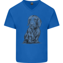 A Dachshund Dog Mens V-Neck Cotton T-Shirt Royal Blue