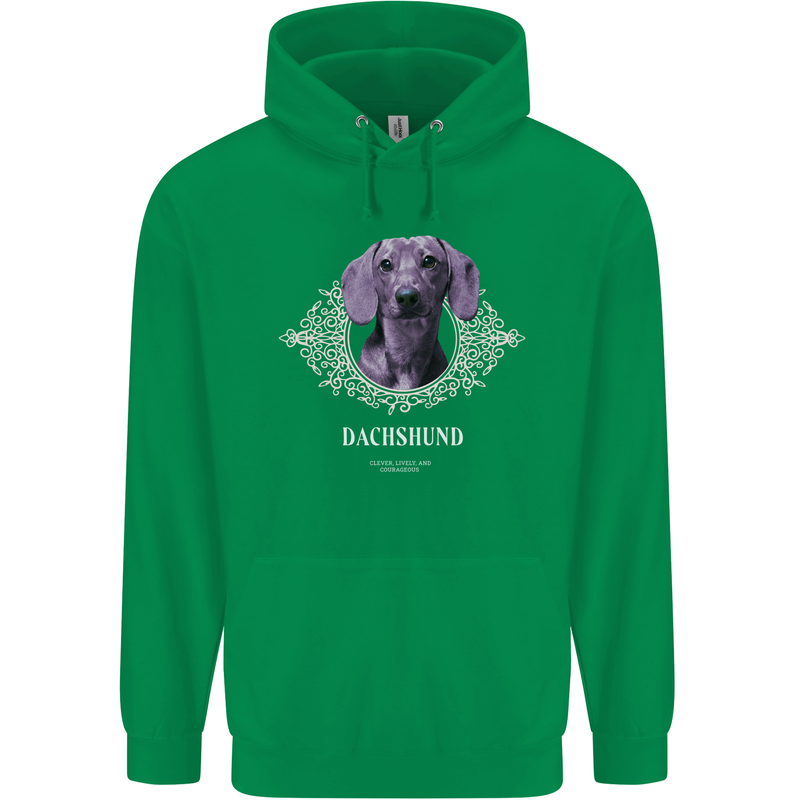 A Dachshund Dog With Decoration Childrens Kids Hoodie Irish Green