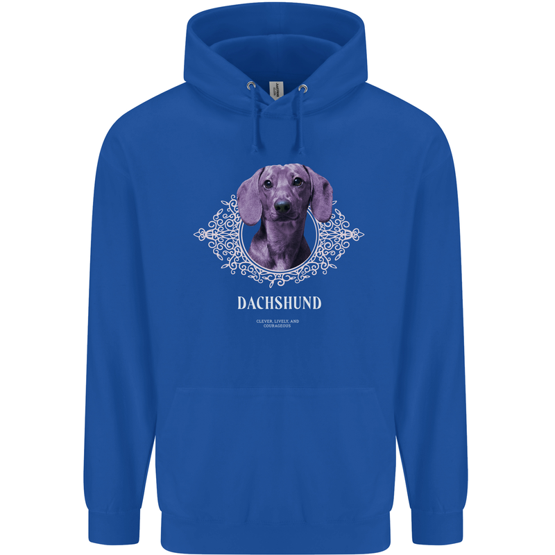 A Dachshund Dog With Decoration Childrens Kids Hoodie Royal Blue