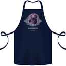 A Dachshund Dog With Decoration Cotton Apron 100% Organic Navy Blue