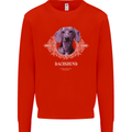 A Dachshund Dog With Decoration Kids Sweatshirt Jumper Bright Red