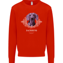 A Dachshund Dog With Decoration Kids Sweatshirt Jumper Bright Red