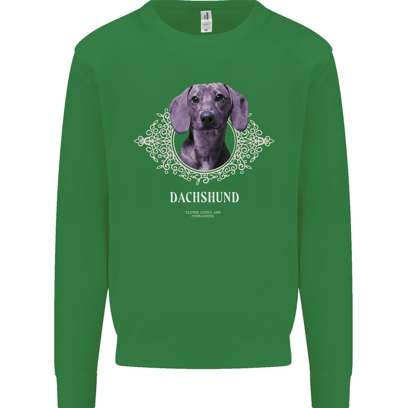 A Dachshund Dog With Decoration Kids Sweatshirt Jumper Irish Green