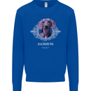 A Dachshund Dog With Decoration Kids Sweatshirt Jumper Royal Blue