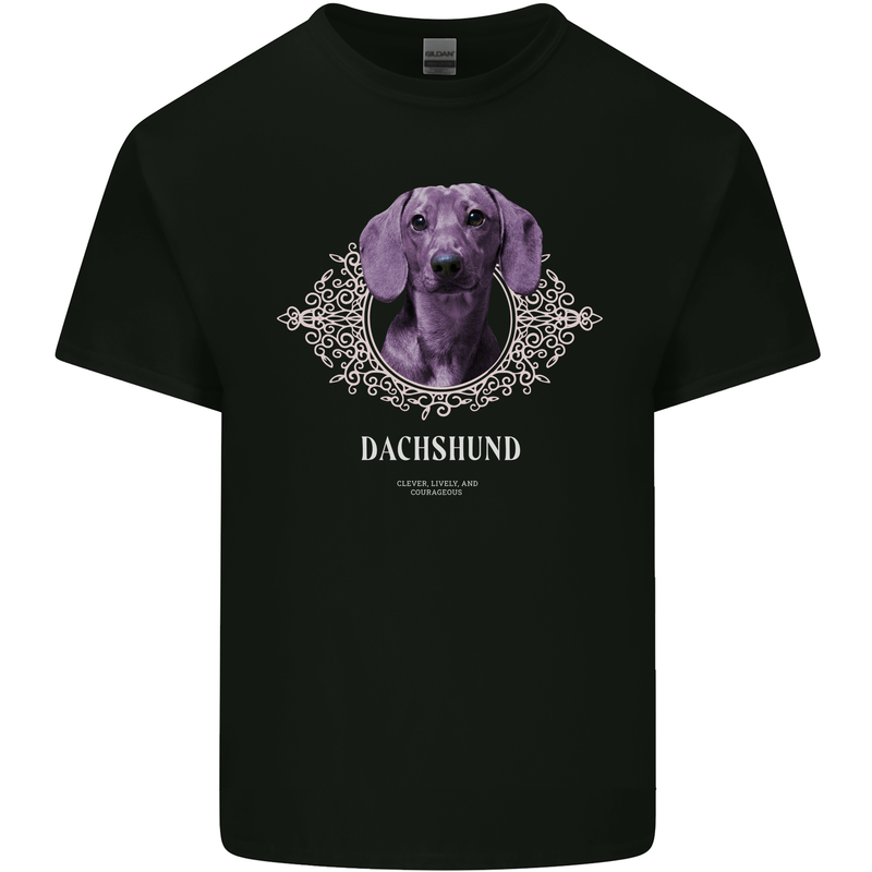 A Dachshund Dog With Decoration Kids T-Shirt Childrens Black