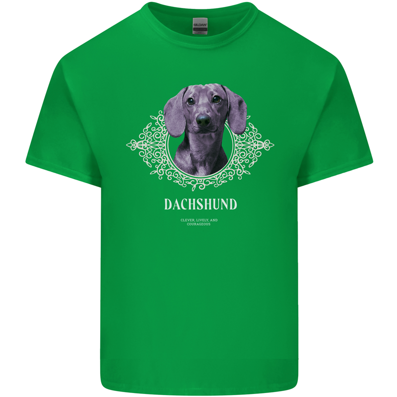 A Dachshund Dog With Decoration Mens Cotton T-Shirt Tee Top Irish Green